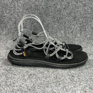 Teva Voya Infinity Sandals Women's Size 9 Black Stretchy Elastic Recovery Beach